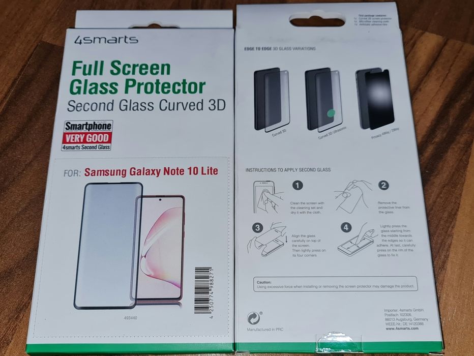 Folie sticla full cover originala 4Smarts Samsung Note 10 Lite A71 M51