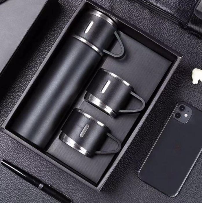 Термос из нержавеющей стали 316 +3кружки гравировка и логотип поставит