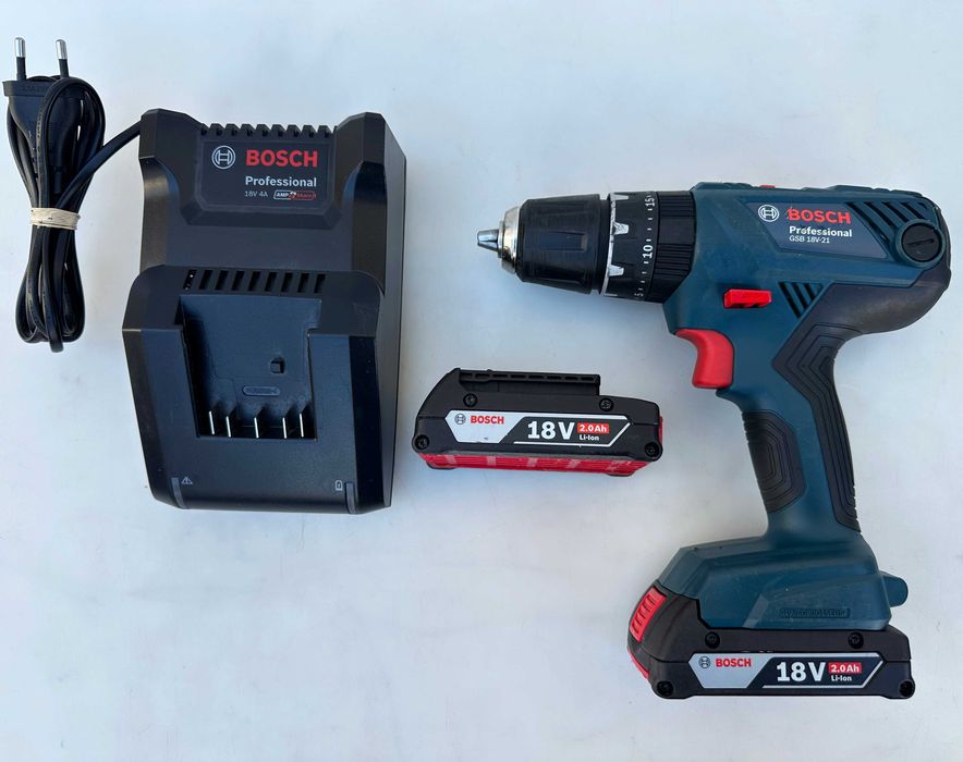 BOSCH GSB 18V-21 - Ударен акумулаторен винтоверт 18V като нов!