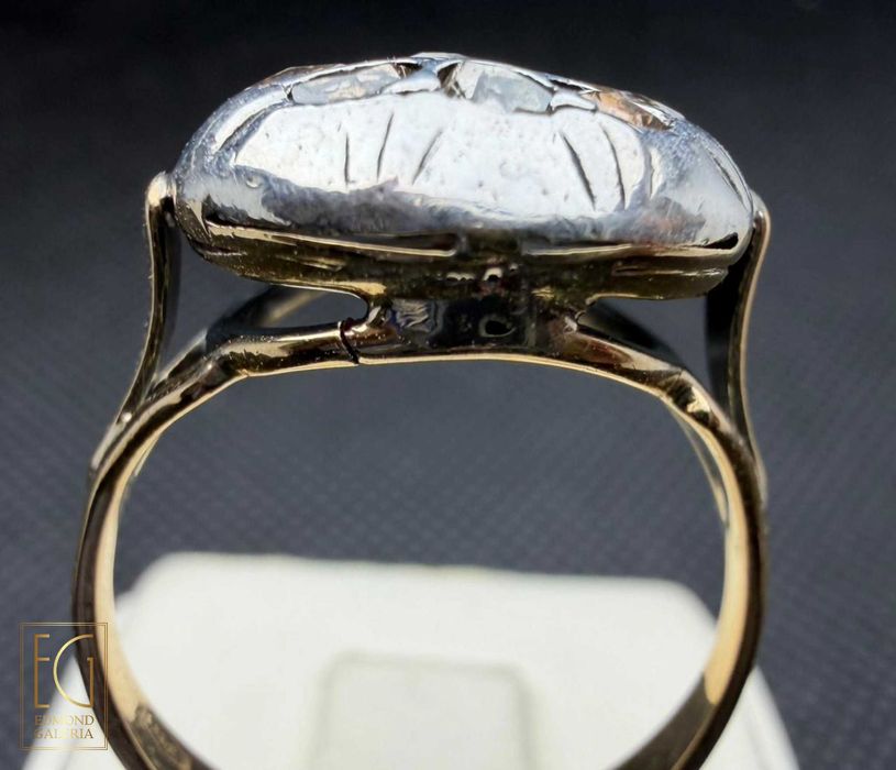 Inel din aur și argint, decorat cu diamante, sfârșitul sec. XIX