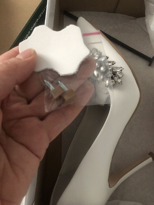 Pantofi albi, piele, Marelbo