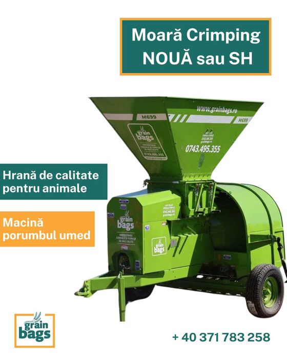 Moara crimping 4 valturi - incarcare pasta porumb in SILOBAG