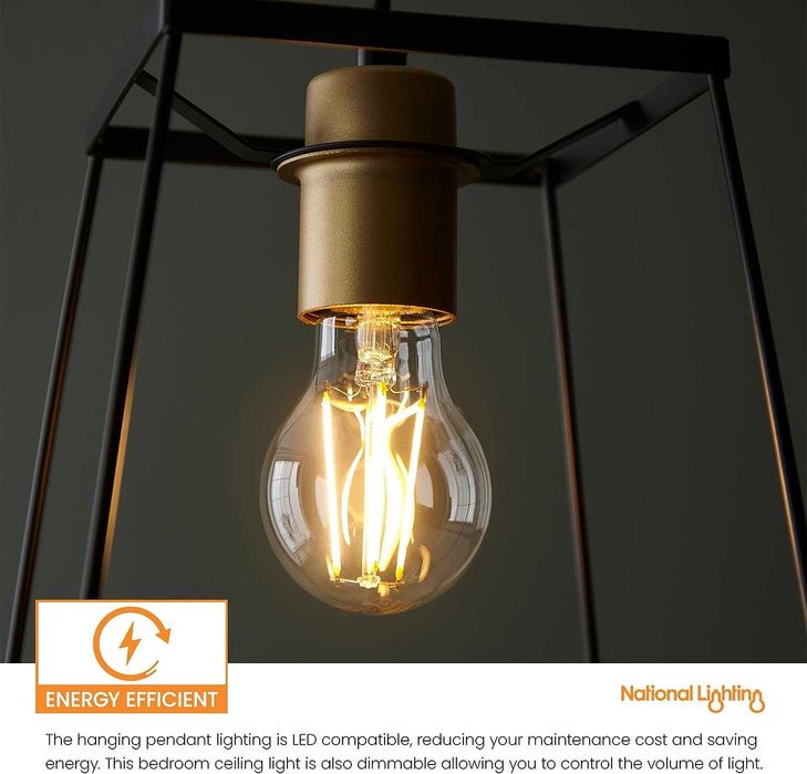 Декоративна висяща висяща таванна лампа с абажур в метална кутия