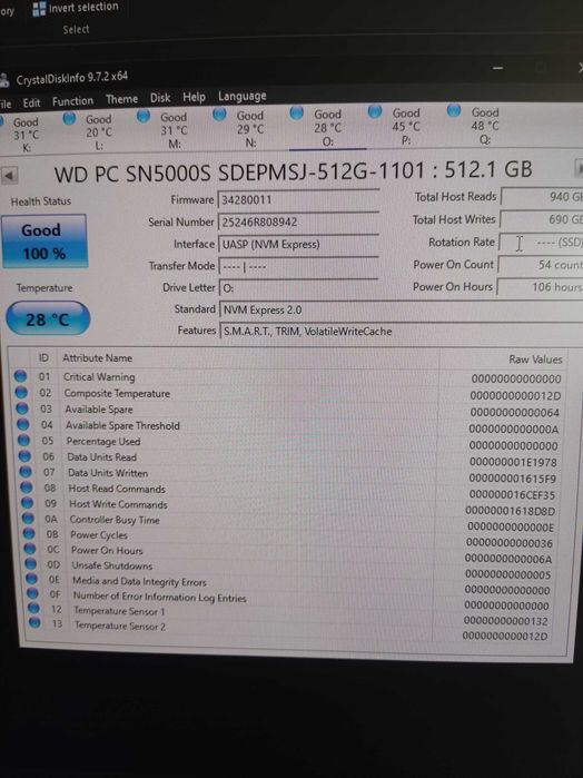 SSD WD SN 5000 - 512GB Gen4 /Диск за компютър