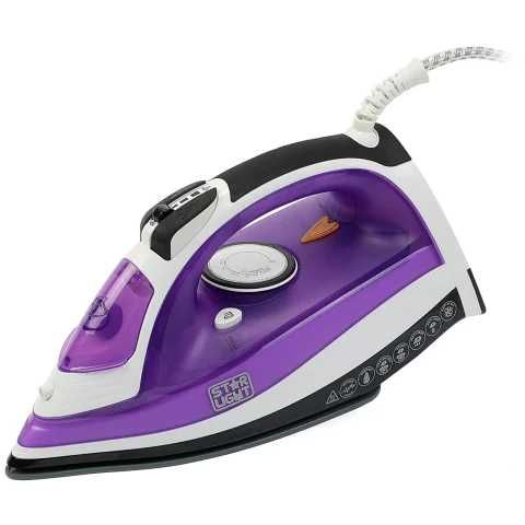 Fier de calcat Star-Light Easy SIA-2230, Talpa ceramica, 2200 W, 0.30 l, 1.9 m, Alb/Mov