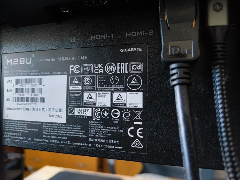 Monitor gaming 4k 144Hz IPS 28'' Gigabyte M28U