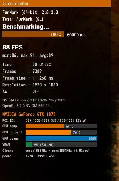 Запазена видеокарта Palit GTX 1070 JetStream 8GB
