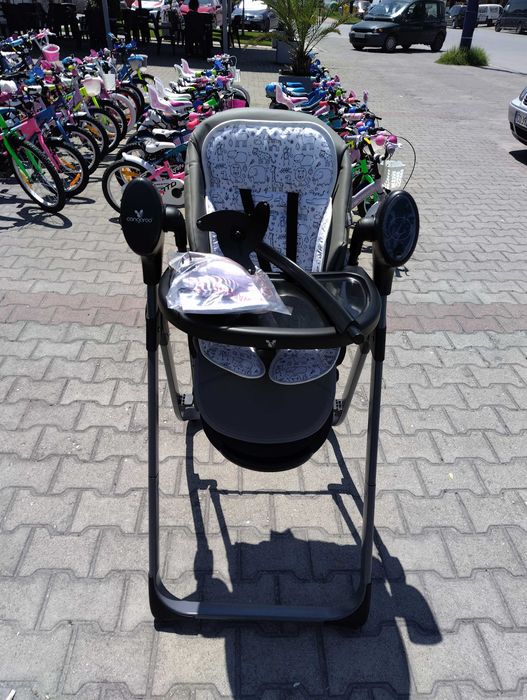 CANGAROO Стол за хранене с функция люлка NIRVANA 2в1 сив