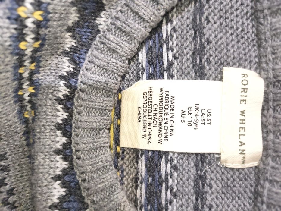 Pulover băieți Rorie Whelan,bumbac100%,M. 110,preț 40 lei