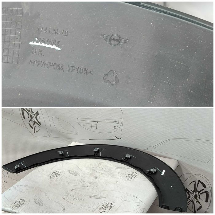 Trim / Ornament aripă dreapta Mini One / Cooper Clubman R55 COD: 51777167594 / 11412910 2011 / [2006-2014] / (1C4)