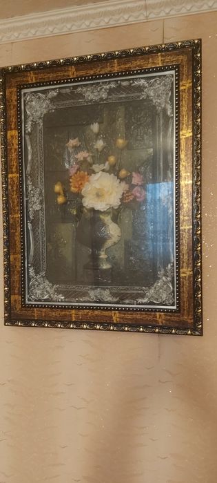 Картина "Ваза с цветами" 60 на 110 см.