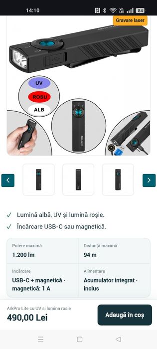 Lanterna olight arkpro lite sigilata