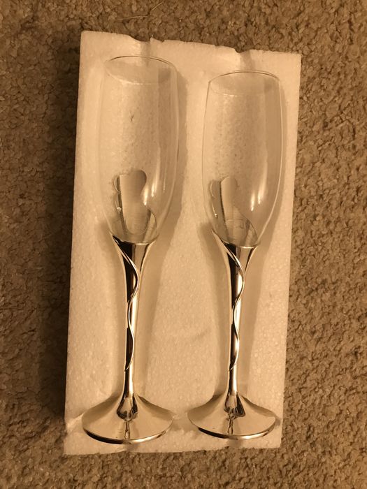 Pahare argintate inima nunta