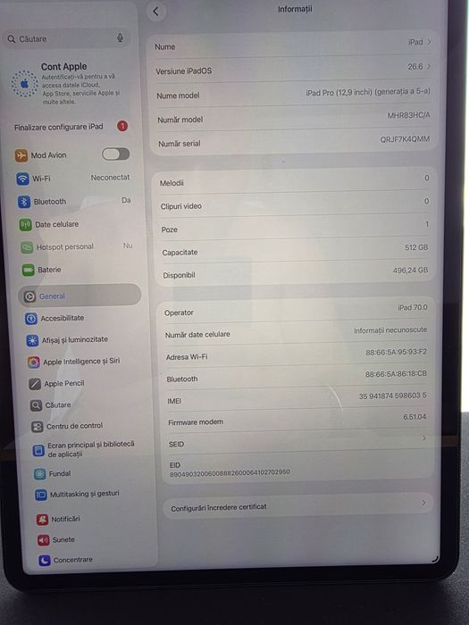 Ipad Pro 12.9 M1, Wifi + Celular, Tastatură + Husa + Pix