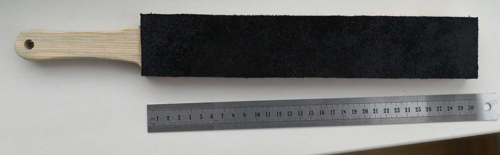 Strop piele pe suport din lemn pentru ascutit lustruit cutite