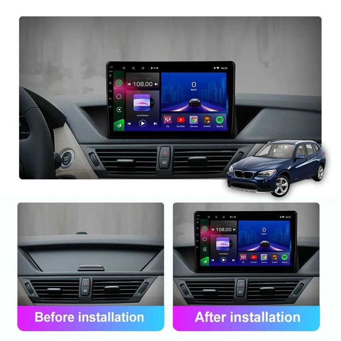 Мултимедия за BMW X1 Двоен дин Навигация дисплей плеър екран Android