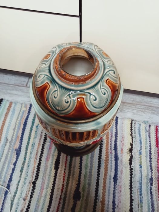 Lampa veche majolica, sfârșit anu 1800 început anu 1900, Austro-Ungara