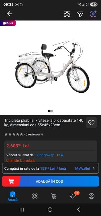 Bicicletă cu 3 roti se vânzare