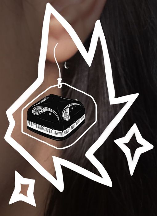 Национальные акриловые серьги