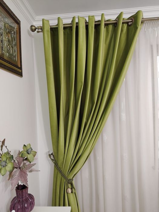 Draperii catifea groasă – 2 bucăți, 3 m lățime x 2,40 m înălțime