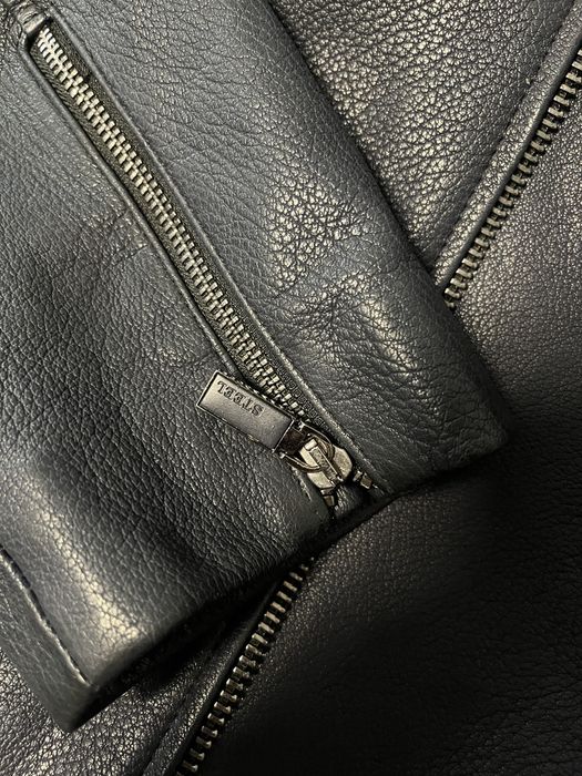 Geacă biker din piele naturală STEEL Leather & Fur | M/L | Ca nouă