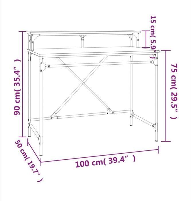 Birou cu cadru pentru monitor