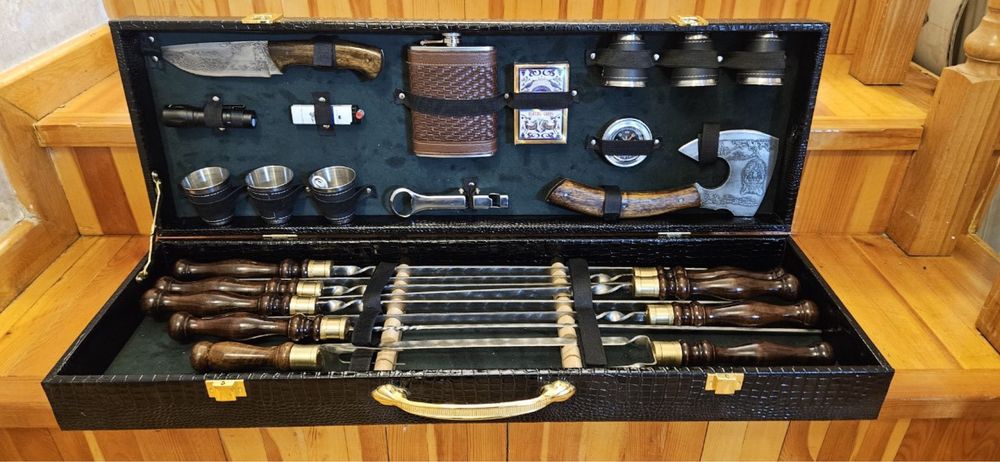 Походный и Подарочный набор для мангала с шампурами