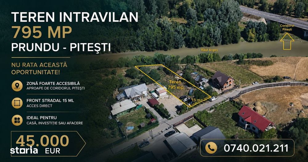 Teren Intravilan 795 Mp, Prundu ~ Pitesti