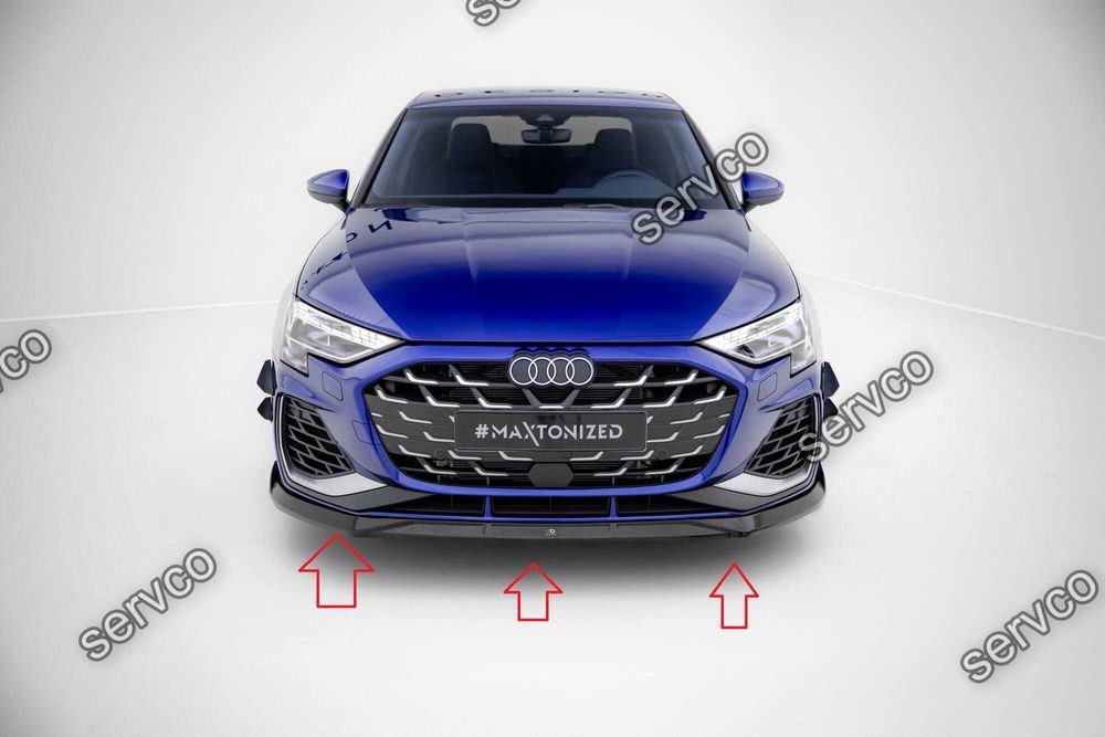 Prelungire splitter lip bara fata Audi A3 Sline S3 Sportback Sedan 8Y Facelift 2024- v34 - Maxton Design