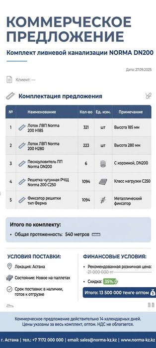ПРОДАМ комплект ливневки NORMA