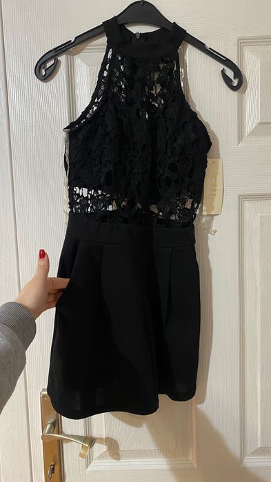 черен къс гащеризон