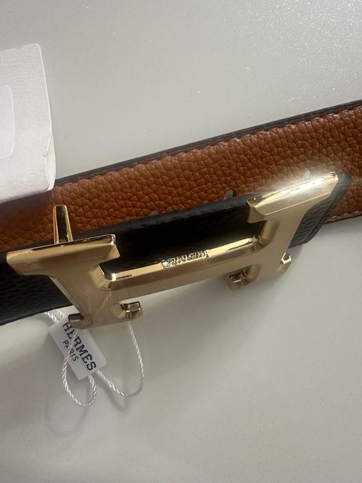 Промо-Hermes-Оригинален чисто нов мъжки двулицев колан 120 см