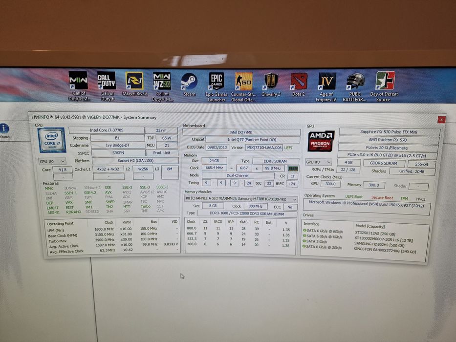 Unitate PC Gaming buget i7 24GB Ram Rx 570 ssd
