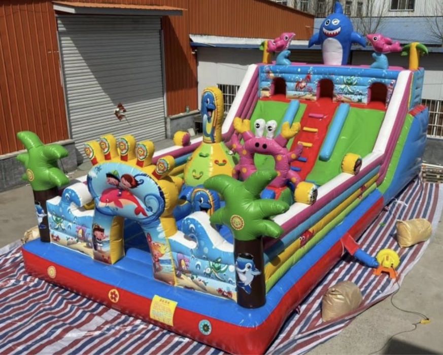 Надувной батут, детский игровой, карусель