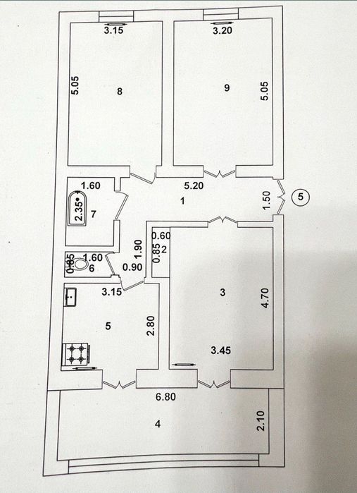 Квартира Ташсельмаш 3/1/3 Сталинка с Ремонтом 87м2
