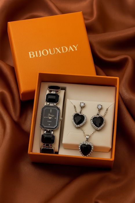 Heart Luxury Set часовник, колие и обеци