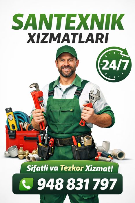 Сантехник хизмати 24/7 Toshkent shahar boʻylab