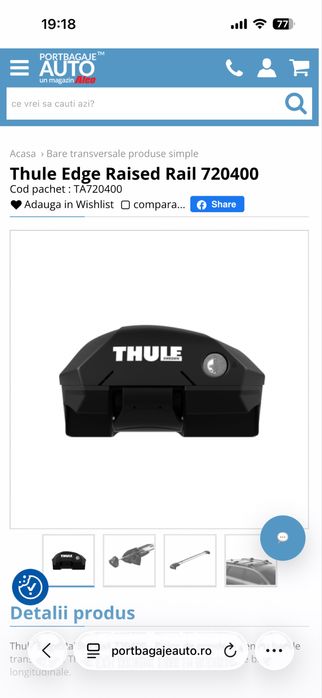 Picioare Thule Edge Raised Rail 720400
