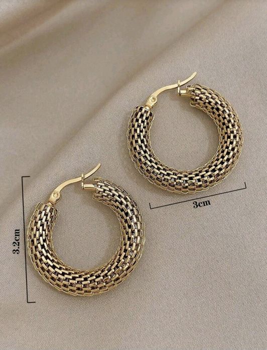 Винтажных ажурных серёг-кольцев из нержавеющей стали