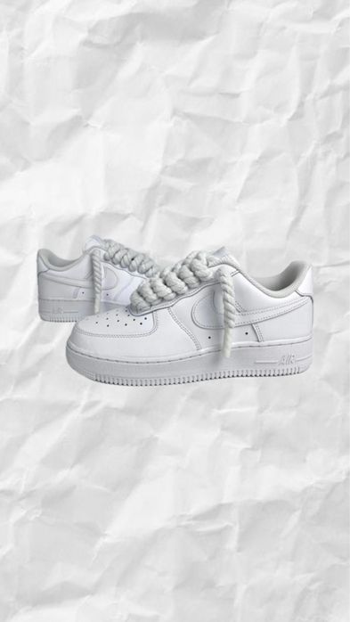 air force big laces ropes white