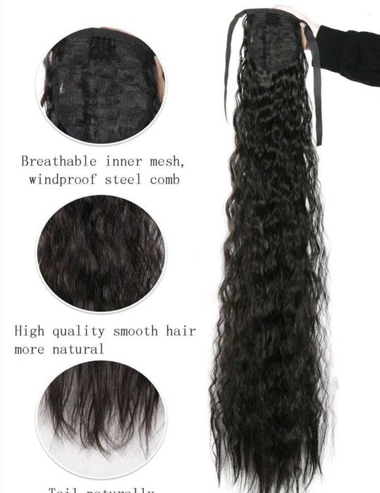 Vand coada de par lunga de 80 cm. Imita foarte bine parul natural