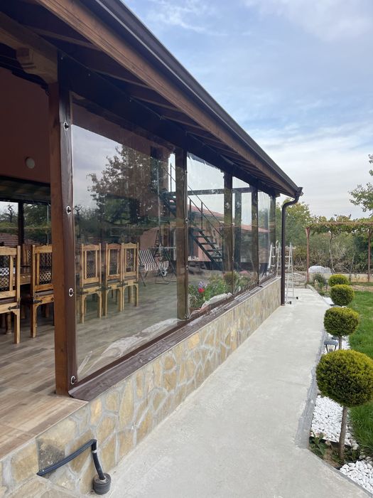 Ветроупорни завеси,тенти,шатри,сенници,барбекю,винил,кристал,покривала