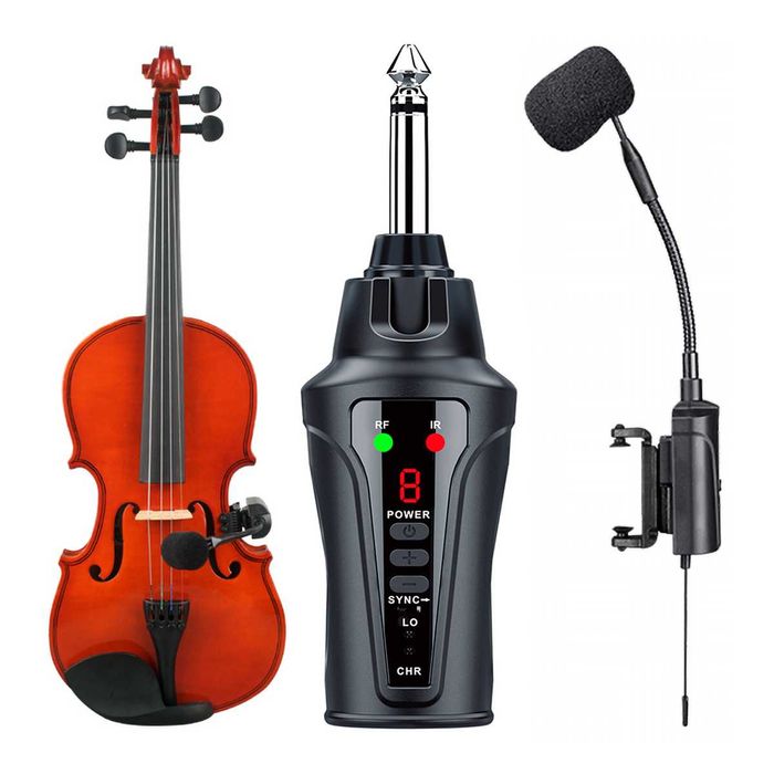 Set Wireless Cardioid condensator microfon pentru Vioara și Viola ACEMIC VT-5 Violin & Alto Shure