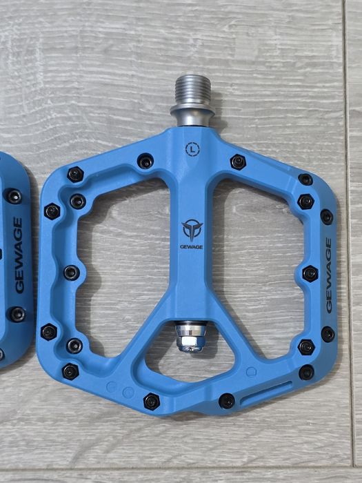 Pedale MTB GEWAGE – Platformă Lată, Antiderapante, Nylon, Albastre