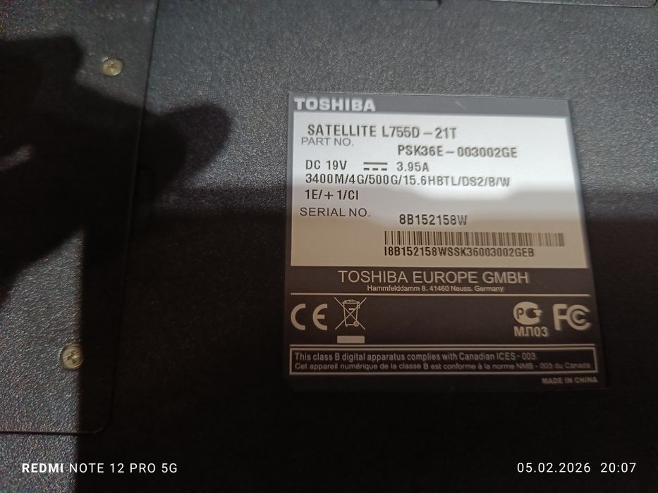 Laptop Toshiba L755d cu ssd