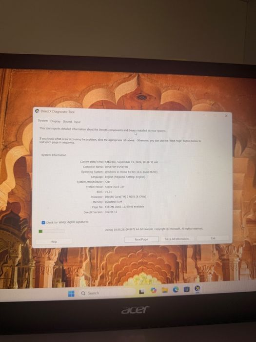 Laptop Acer aspire al15-33p(ctg)