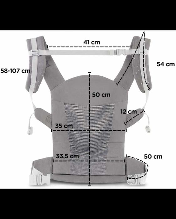 Ергономична раница KinderKraft - Huggy, звездички