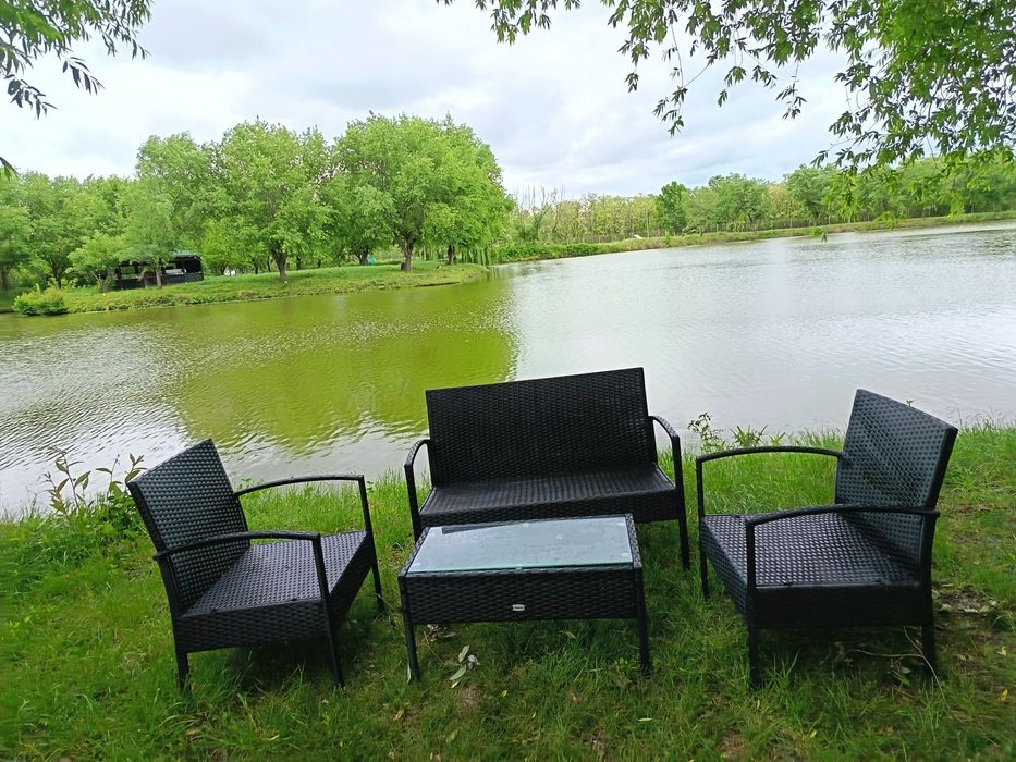 Mobilier grădină din ratan, nefolosit, culoare maron închis