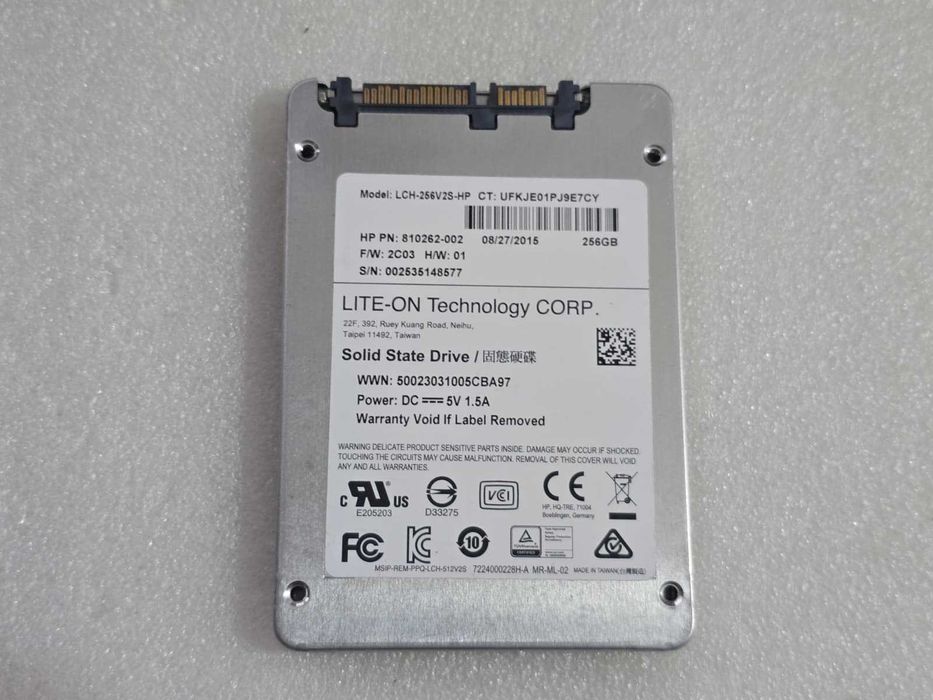 Solid-State Drive (SSD) SSD LITE-ON 256GB SATA 3 2.5" LCH-256V2S-HP