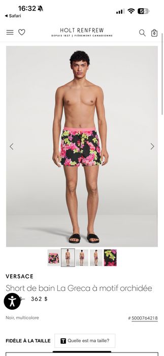 Short de baie slip Versace Original model orhidee costum de baie L XL